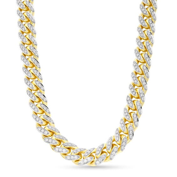 Zales x Alessi Domenico 12-3/4 CT. T.w. Diamond Miami Cuban Chain Necklace in 18K Gold - 22"