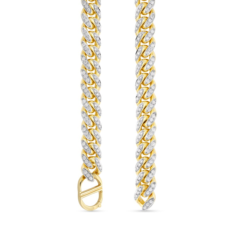 Main Image 7 of Zales x Alessi Domenico 12-3/4 CT. T.W. Diamond Miami Cuban Chain Necklace in 18K Gold - 22"