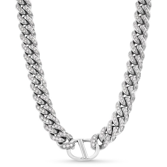 Zales x Alessi Domenico 11-1/2 CT. T.w. Diamond Miami Cuban Chain Necklace in 18K White Gold - 24"
