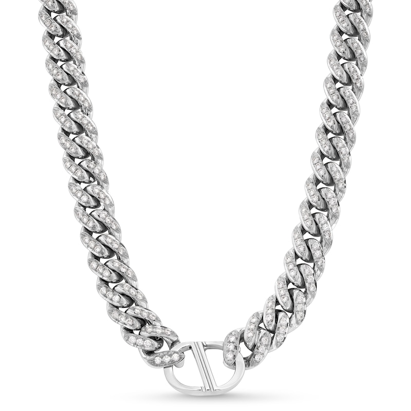 Main Image 2 of Zales x Alessi Domenico 11-1/2 CT. T.W. Diamond Miami Cuban Chain Necklace in 18K White Gold - 24"