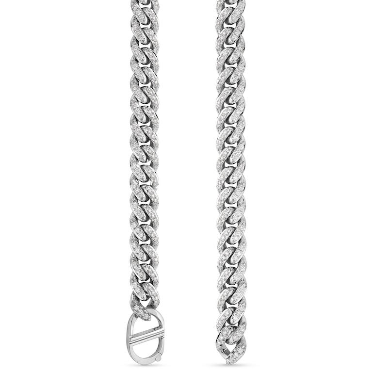 Main Image 3 of Zales x Alessi Domenico 11-1/2 CT. T.W. Diamond Miami Cuban Chain Necklace in 18K White Gold - 24"