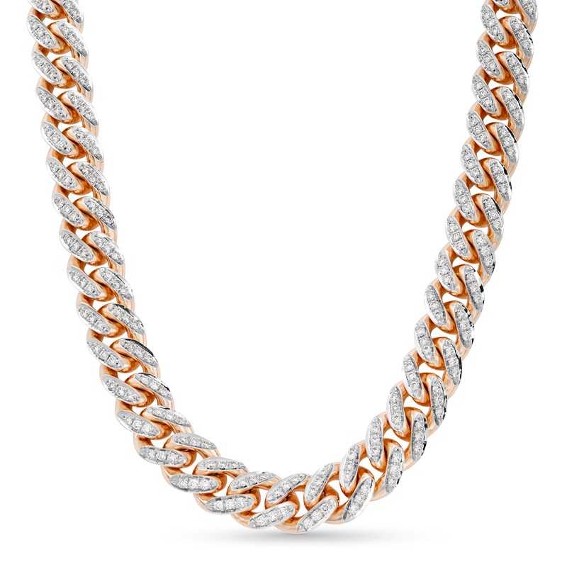 Zales x Alessi Domenico 4-7/8 CT. T.W. Diamond Miami Cuban Chain Necklace in 18K Rose Gold - 16"