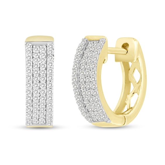 1/5 CT. T.w. Diamond Huggie Hoop Earrings in 10K Gold