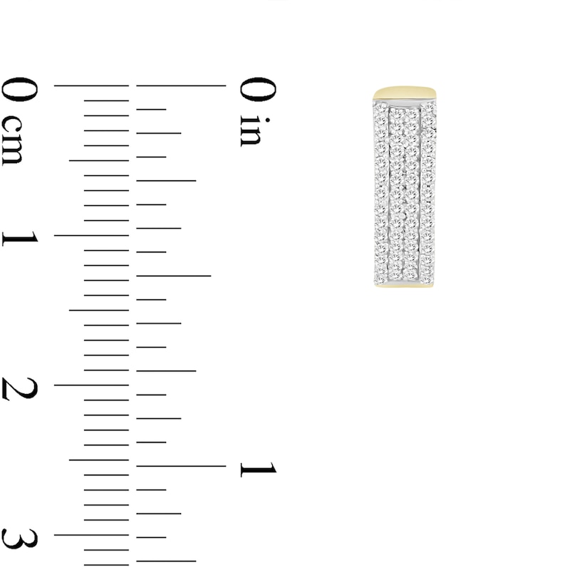 Main Image 2 of 1/5 CT. T.W. Diamond Huggie Hoop Earrings in 10K Gold