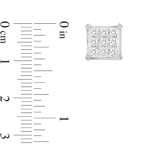 1/4 CT. T.w. Diamond Frame Hidden Halo Stud Earrings in 10K White Gold