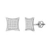 Thumbnail Image 1 of 1/10 CT. T.W. Diamond Concave Frame Stud Earrings in 10K White Gold