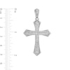 Thumbnail Image 2 of 1 CT. T.W. Diamond Flare-Edge Cross Necklace Charm in 10K White Gold