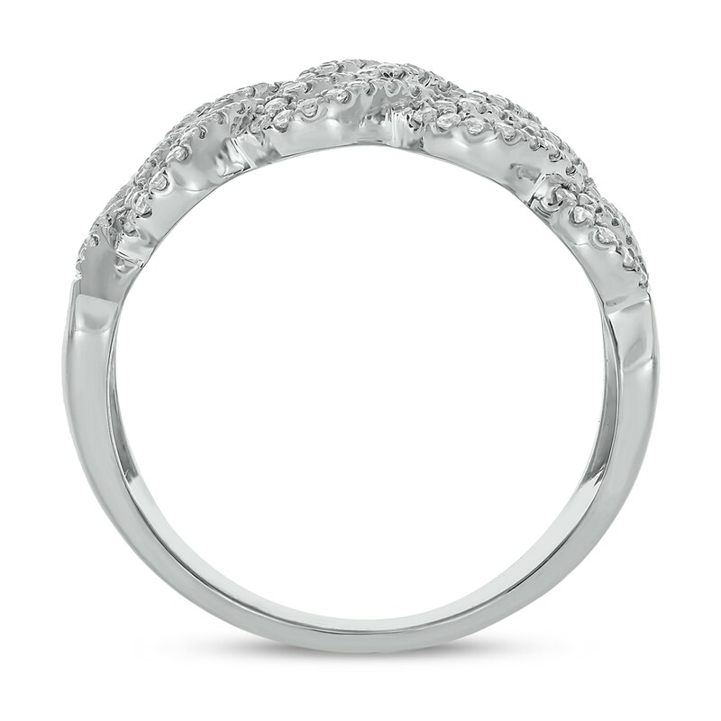 Main Image 3 of 1 CT. T.W. Multi-Diamond Curb Chain Ring in 10K White Gold
