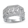 Thumbnail Image 1 of 1/2 CT. T.W. Diamond Angled Curb Link Ring in 10K White Gold
