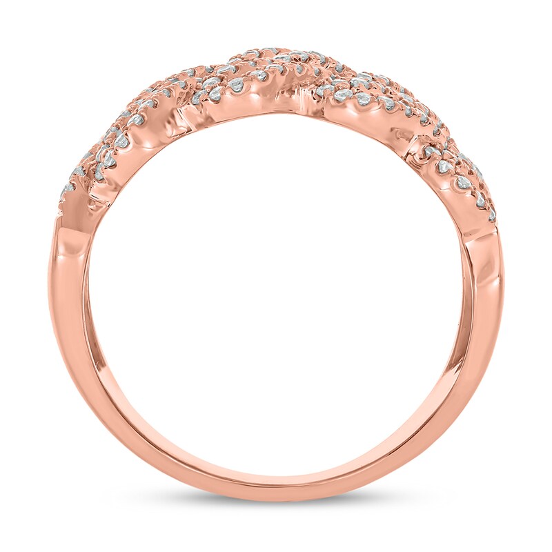 Main Image 3 of 1 CT. T.W. Multi-Diamond Curb Chain Ring in 10K Rose Gold