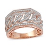 Thumbnail Image 0 of 1/2 CT. T.W. Diamond Angled Curb Link Ring in 10K Rose Gold