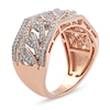 Thumbnail Image 1 of 1/2 CT. T.W. Diamond Angled Curb Link Ring in 10K Rose Gold
