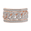 Thumbnail Image 2 of 1/2 CT. T.W. Diamond Angled Curb Link Ring in 10K Rose Gold