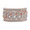 Thumbnail Image 3 of 1/2 CT. T.W. Diamond Angled Curb Link Ring in 10K Rose Gold
