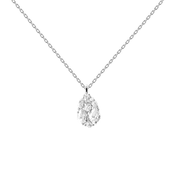 PDPAOLAâ¢ at Zales Cubic Zirconia Pear-Shaped Cluster Pendant in Sterling Silver - 19.5"