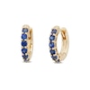 Thumbnail Image 0 of Blue Lab-Created Sapphire Huggie Hoop Earrings in 10K Gold