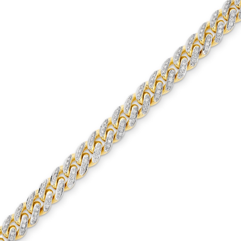 Main Image 1 of Zales x Alessi Domenico 1 CT. T.W. Diamond Miami Cuban Chain Bracelet in 18K Gold - 7"