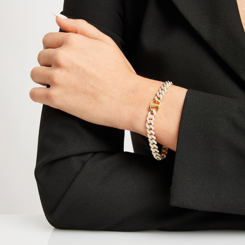 Main Image 2 of Zales x Alessi Domenico 1 CT. T.W. Diamond Miami Cuban Chain Bracelet in 18K Gold - 7"