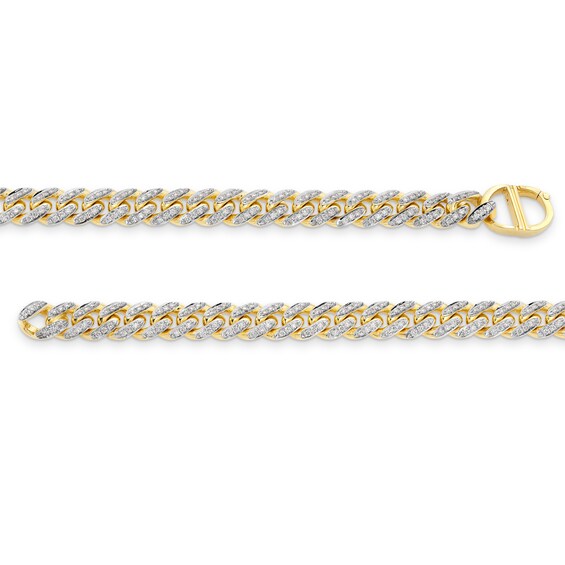 Zales x Alessi Domenico CT. T.w. Diamond Miami Cuban Chain Bracelet in 18K Gold