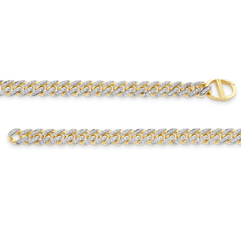 Main Image 3 of Zales x Alessi Domenico 1 CT. T.W. Diamond Miami Cuban Chain Bracelet in 18K Gold - 7"