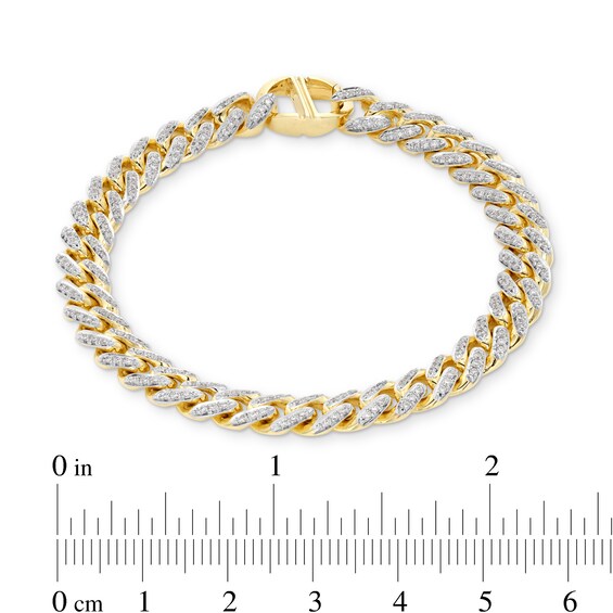 Zales x Alessi Domenico CT. T.w. Diamond Miami Cuban Chain Bracelet in 18K Gold