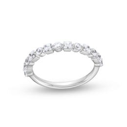 3/4 CT. T.W. Princess-Cut and Round Diamond Alternating Anniversary Band in 14K White Gold