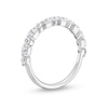 Thumbnail Image 3 of 3/4 CT. T.W. Princess-Cut and Round Diamond Alternating Anniversary Band in 14K White Gold