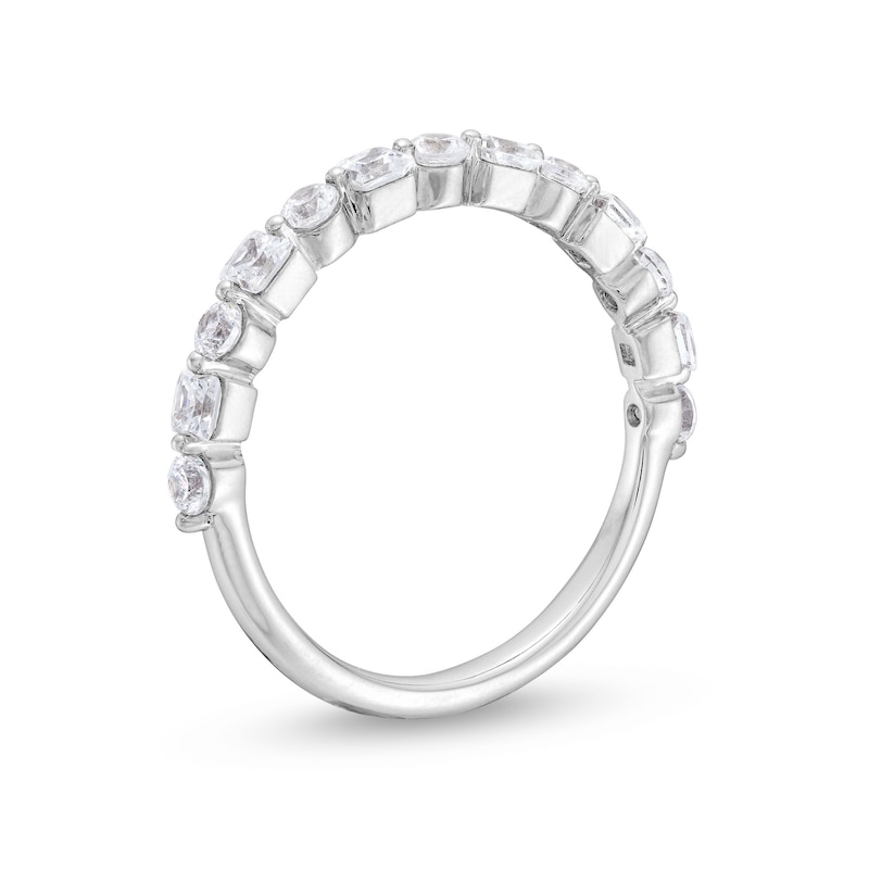 Main Image 3 of 3/4 CT. T.W. Princess-Cut and Round Diamond Alternating Anniversary Band in 14K White Gold