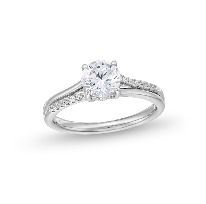 Main Image 1 of 1 CT. T.W. Diamond Split Shank Engagement Ring in 14K White Gold