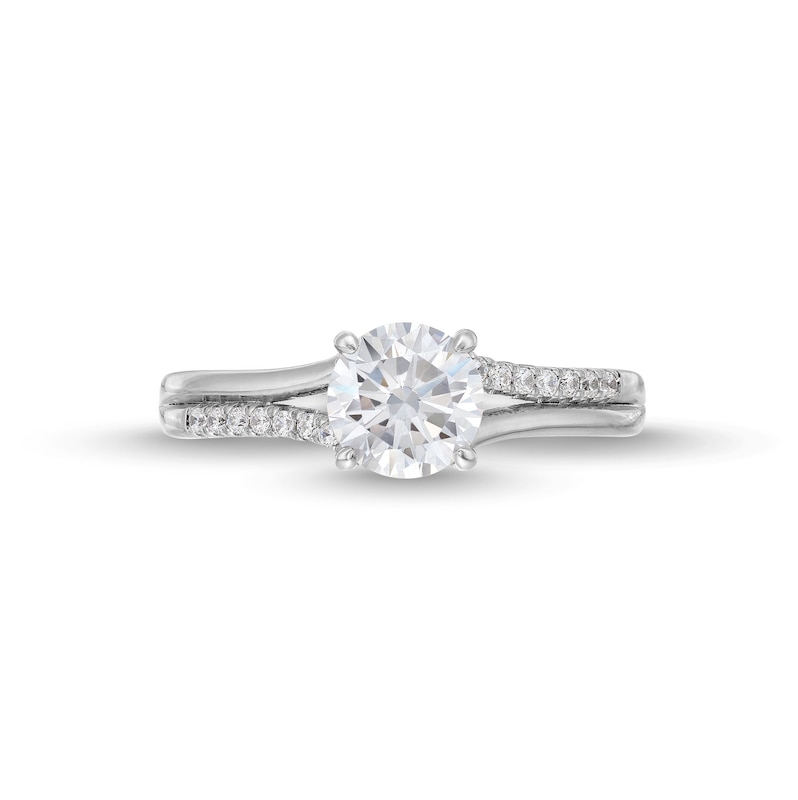 Main Image 4 of 1 CT. T.W. Diamond Split Shank Engagement Ring in 14K White Gold