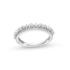 Thumbnail Image 1 of 5/8 CT. T.W. Emerald-Cut and Round Diamond Alternating Double Row Anniversary Band in 14K White Gold