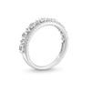Thumbnail Image 3 of 5/8 CT. T.W. Emerald-Cut and Round Diamond Alternating Double Row Anniversary Band in 14K White Gold