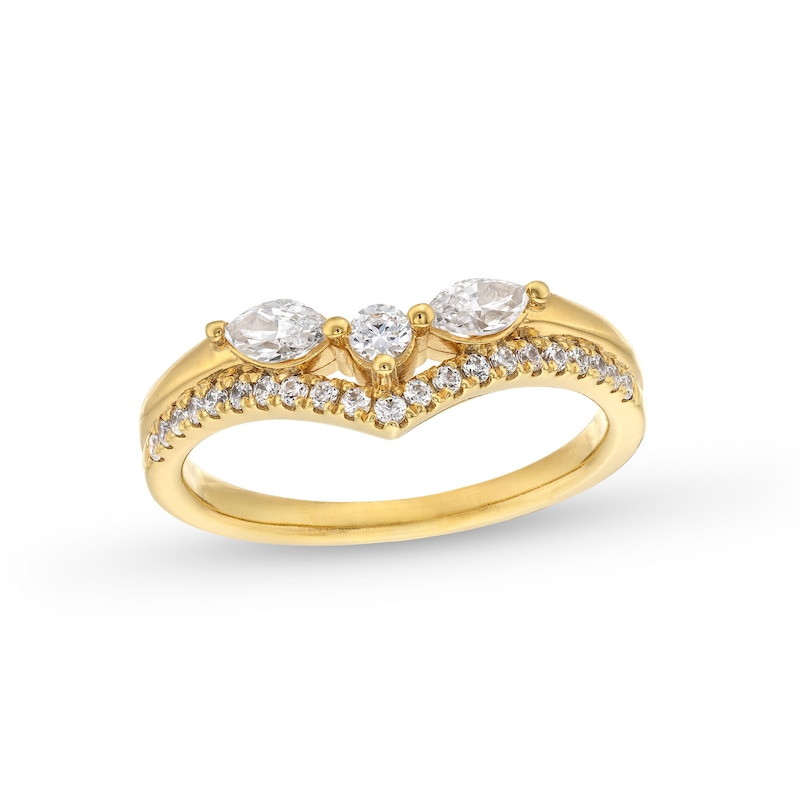 Main Image 1 of 1/2 CT. T.W. Multi-Diamond Contour Band in 14K Gold