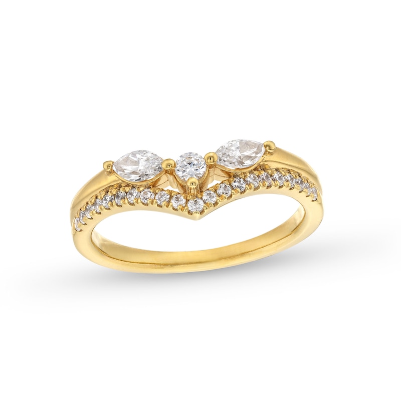 1/2 CT. T.W. Multi-Diamond Contour Band in 14K Gold | Zales