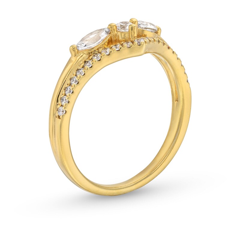 Main Image 3 of 1/2 CT. T.W. Multi-Diamond Contour Band in 14K Gold