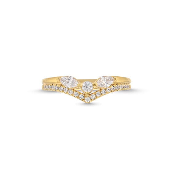 1/2 CT. T.w. Multi-Diamond Contour Band in 14K Gold