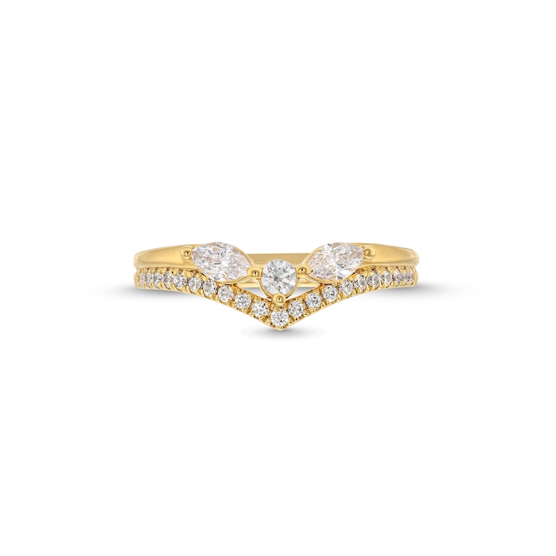 Main Image 4 of 1/2 CT. T.W. Multi-Diamond Contour Band in 14K Gold