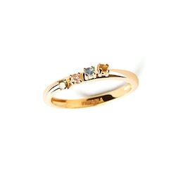 PDPAOLA™ at Zales Multi-Color Cubic Zirconia Four Stone Ring in Sterling Silver with 18K Gold Plate