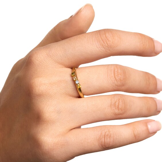 PDPAOLAâ¢ at Zales Multi-Color Cubic Zirconia Four Stone Ring in Sterling Silver with 18K Gold Plate