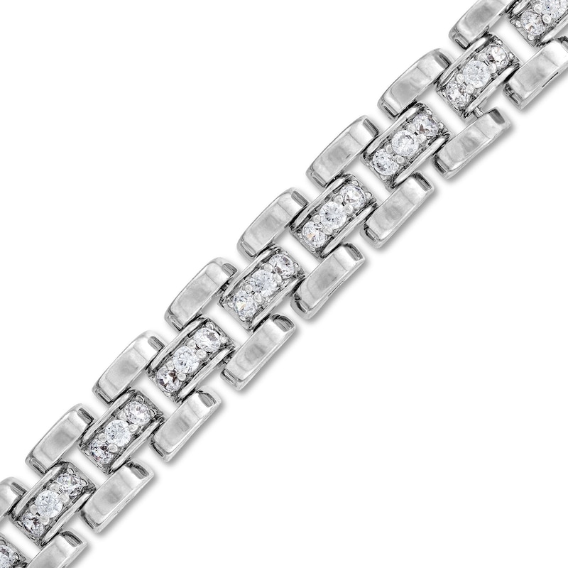 Main Image 1 of 2 CT. T.W. Diamond Alternating Triple Row Bar Link Bracelet in 10K White Gold