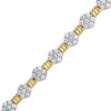 Thumbnail Image 1 of 3 CT. T.W. Multi-Diamond Alternating Flower Line Bracelet in 10K Gold - 7.5"