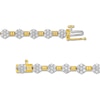 Thumbnail Image 3 of 3 CT. T.W. Multi-Diamond Alternating Flower Line Bracelet in 10K Gold - 7.5"