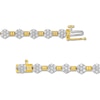 Thumbnail Image 2 of 3 CT. T.W. Multi-Diamond Alternating Flower Line Bracelet in 10K Gold - 7.5"