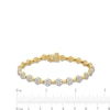 Thumbnail Image 3 of 3 CT. T.W. Multi-Diamond Alternating Flower Line Bracelet in 10K Gold - 7.5"