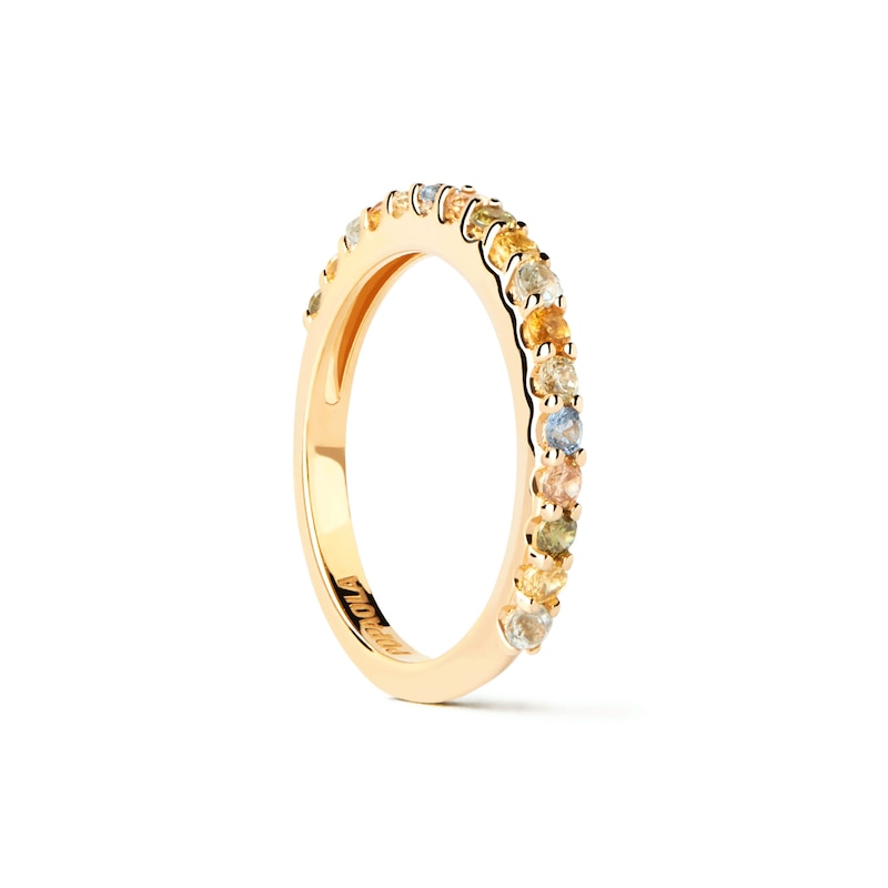 Main Image 3 of PDPAOLA™ at Zales Multi-Color Cubic Zirconia Ring in Sterling Silver with 18K Gold Plate