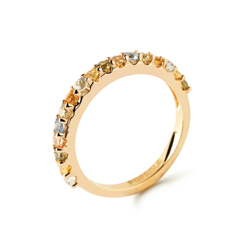 PDPAOLA™ at Zales Multi-Color Cubic Zirconia Ring in Sterling Silver with 18K Gold Plate