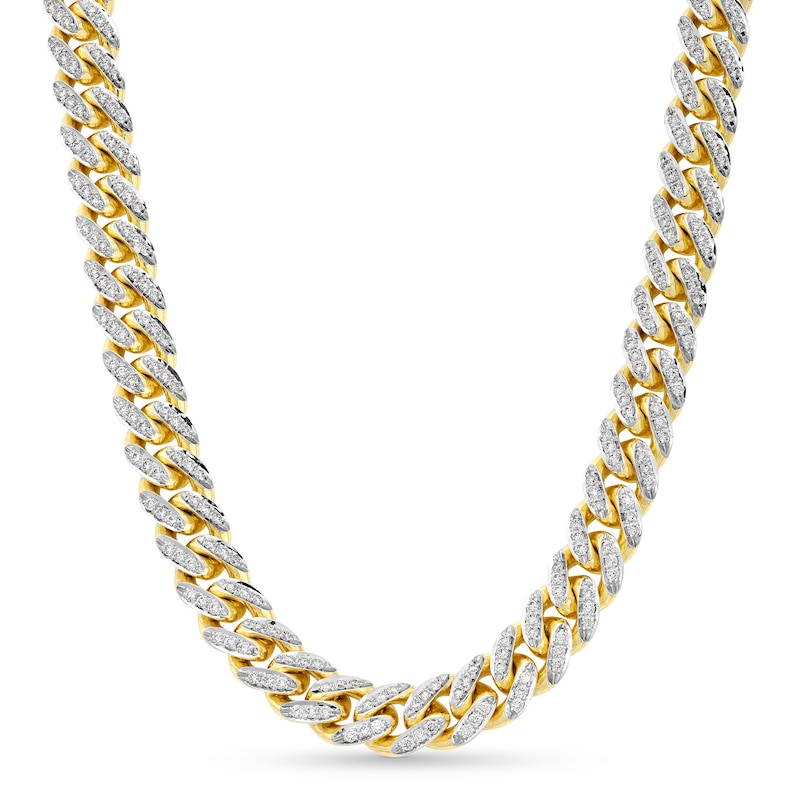 Main Image 1 of Zales x Alessi Domenico 4-5/8 CT. T.W. Diamond Miami Cuban Chain Necklace in 18K Gold - 16"