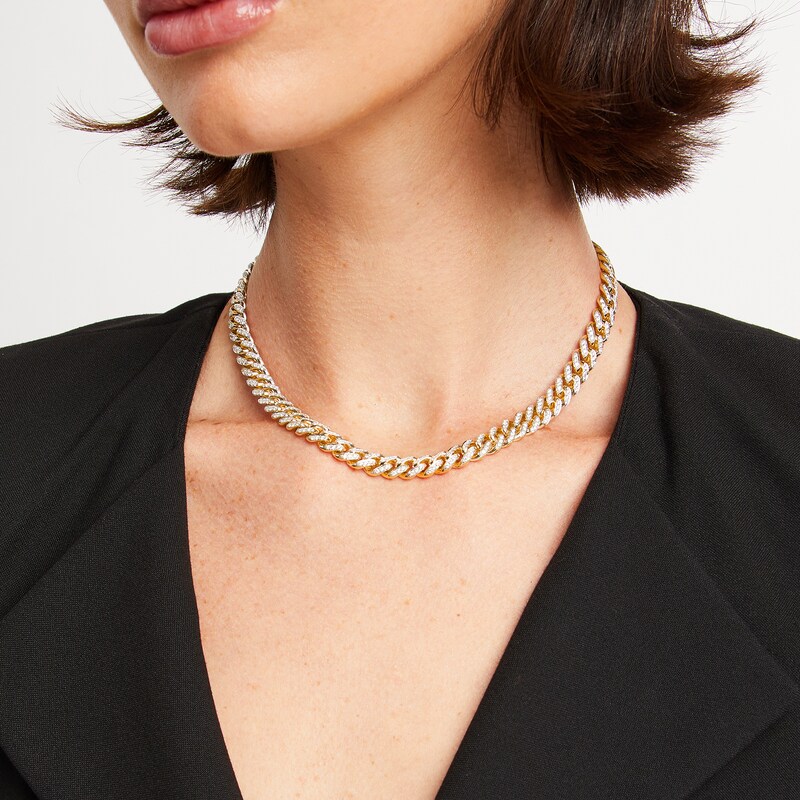 Main Image 2 of Zales x Alessi Domenico 4-5/8 CT. T.W. Diamond Miami Cuban Chain Necklace in 18K Gold - 16"