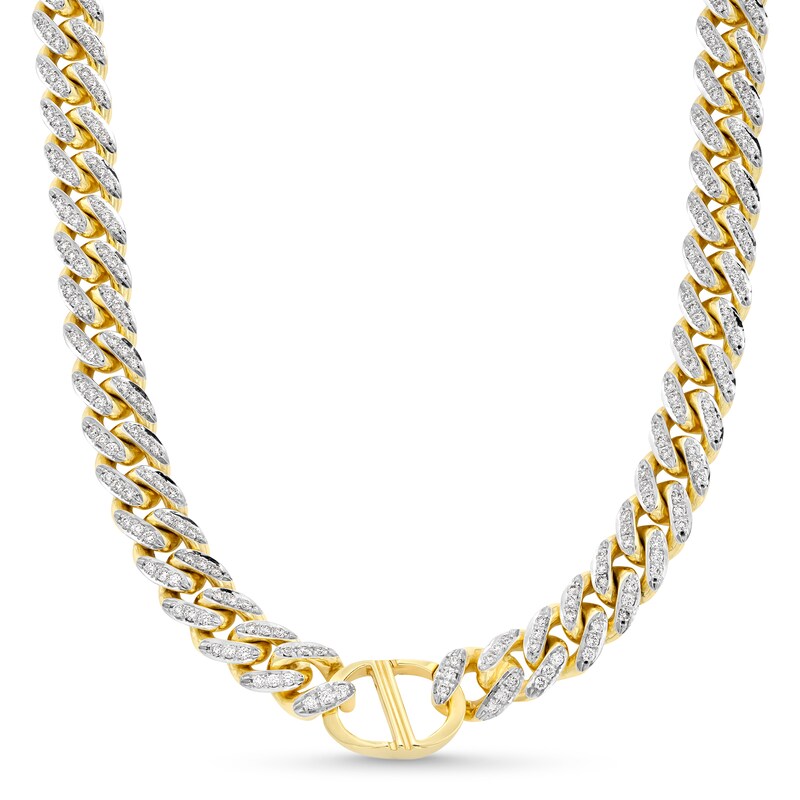Main Image 4 of Zales x Alessi Domenico 4-5/8 CT. T.W. Diamond Miami Cuban Chain Necklace in 18K Gold - 16"