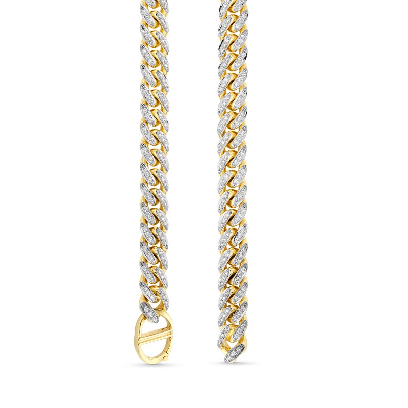 Main Image 5 of Zales x Alessi Domenico 4-5/8 CT. T.W. Diamond Miami Cuban Chain Necklace in 18K Gold - 16"